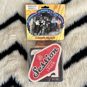 Brewery coasters from 10 different companies.